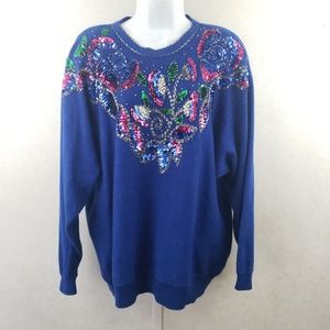 Vilxi International Sequin & Beaded Sweater